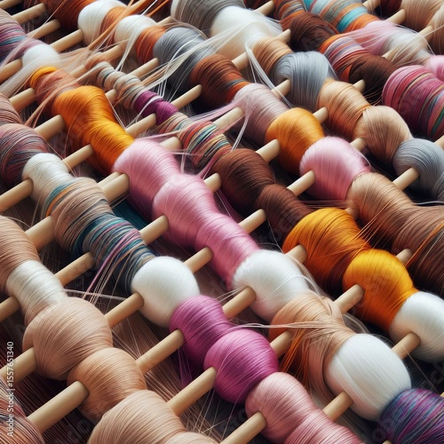 the silk yarns are woven together