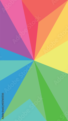 Geometric colorful radial pattern design element on white background transparency available