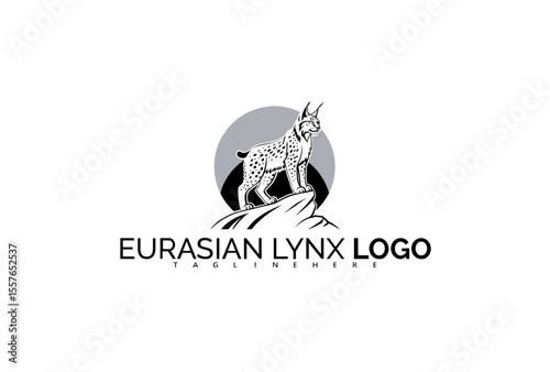 Eurasian Lynx Logo Design Featuring a Forest Mandala with Wildcat Centerpiece. Perfect for Mindful Eco Brands, Spiritual Nature Campaigns, and Organic Product Packaging.


