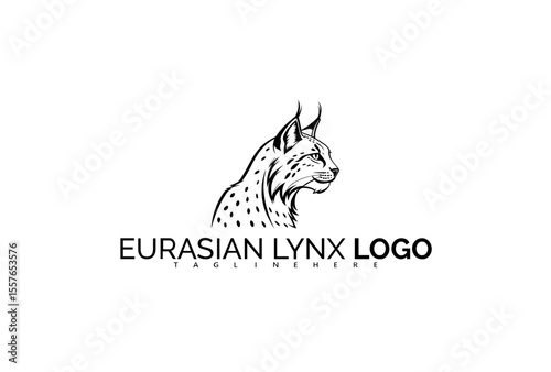 Bold Eurasian Lynx Logo Design with Abstract Scratches and Wild Energy. Great for Sports Branding, Aggressive Merchandise, and Intense Outdoor Product Identity.

