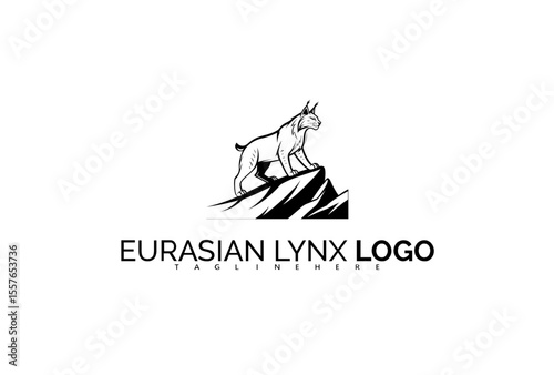 Elegant Eurasian Lynx Logo Design with Botanical Pattern and Minimal Form. Ideal for Herbal Product Packaging, Wildlife-Inspired Cosmetics, and Natural Health Brands.

