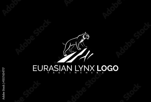Bold Eurasian Lynx Logo Design with a Stylized Roaring Face and Tree Motifs. Designed for Forest Protection Campaigns, Youth Eco Initiatives, and Wildlife Merch.

