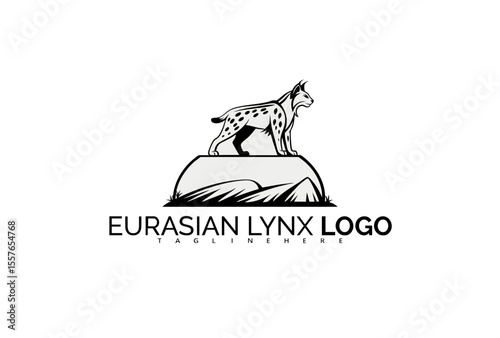 Powerful Eurasian Lynx Logo Design Featuring a Leaping Wildcat in Mid-Air. Designed for Extreme Fitness Logos, Motion-Based Brands, and Active Nature Campaigns.

