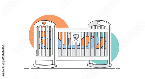 Charming baby bed design with cozy bedding and gentle rocking mechanism