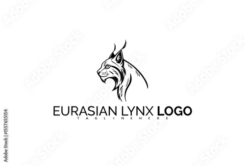 Eurasian Lynx Logo Design in Modern Line Art for Clean, Versatile Use. Great for Wildlife Blogging Platforms, Environmental Nonprofits, and Sleek Branding Projects.

