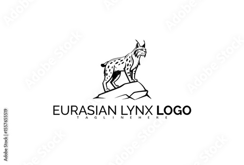Eurasian Lynx Logo Design in Classic Vintage Wilderness Style with Strong Badge Form. Perfect for Heritage Clothing Brands, Forest Trail Logos, and Rustic Product Identity.

