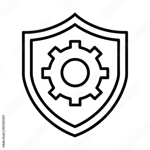 security settings, gear with shield icon or security configuration symbol