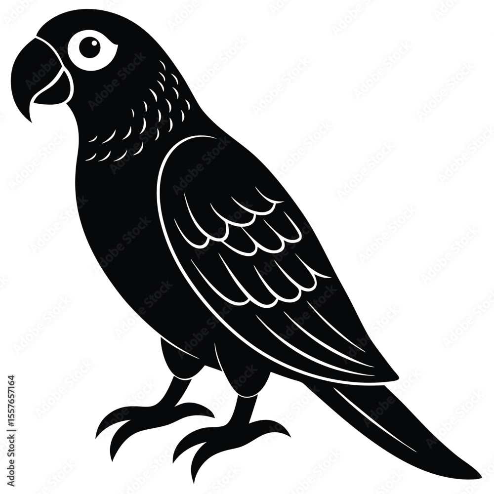 Obraz premium parrot sitting vector icon