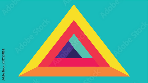 Layered geometric triangle illustration with vibrant colors suitable for various design projects