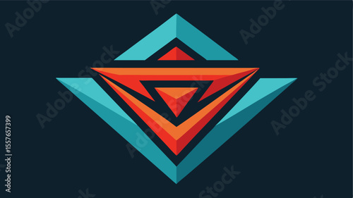 Modern vector design featuring geometric symmetry with triangle and polygon shapes