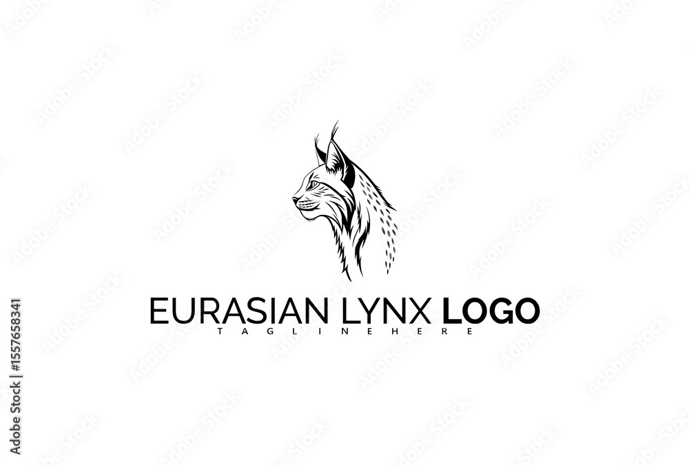 Obraz premium Elegant Eurasian Lynx Logo Design for a Nature-Based Brand Identity. Perfect for Wildlife Photography Logos, Outdoor Gear Companies, and Ethical Brand Concepts.