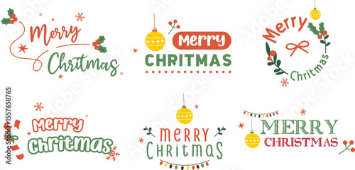 Christmas Cheer Collection: A delightful collection of various Christmas illustrations in a festive setting, exuding the joyful essence of the season. Capturing the heart of the year-end celebration.