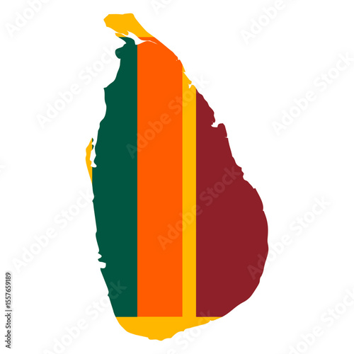 map of Sri Langka flag