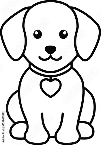 A cute cartoon puppy and a happy bunny with a wagging tail are isolated, making a funny pet illustration