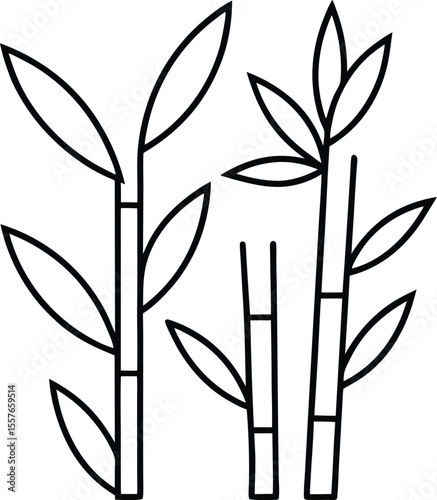 Green bamboo stalks with delicate leaves illustrate a natural, Asian-inspired forest pattern perfect for growth and decorative designs
