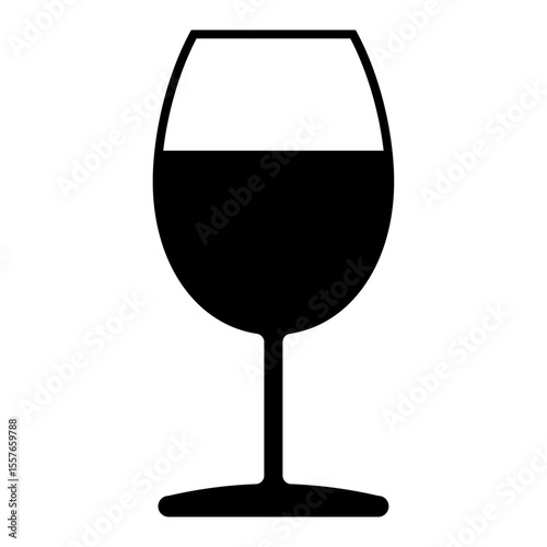 Glass Filled sign with liquid isolated on a white background