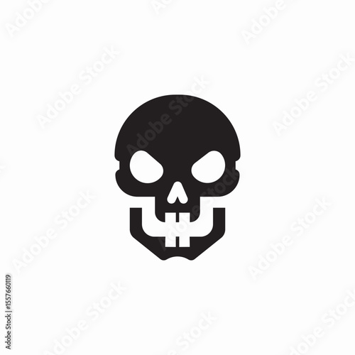 angry skull icon sign vector