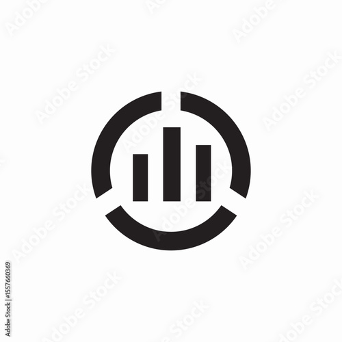 circle chart bar icon sign vector