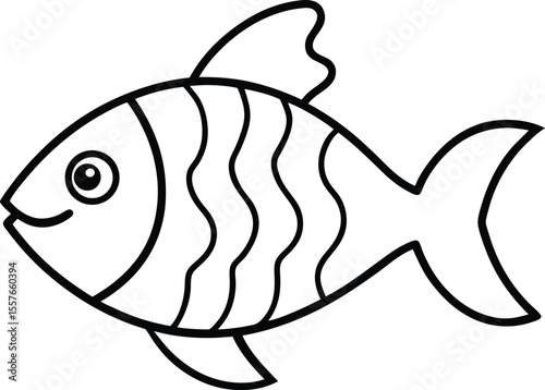 Colorful cartoon fish vector illustration for ocean marine life design