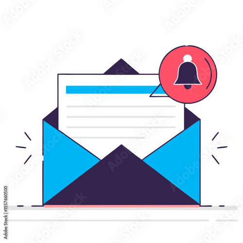  Email Newsletter Notification – Flat Vector Illustration