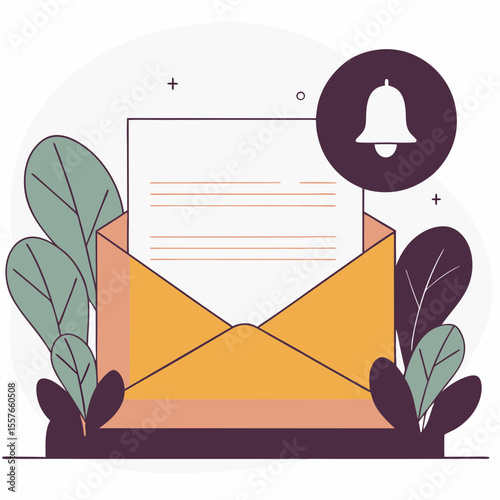  Email Newsletter Notification – Flat Vector Illustration