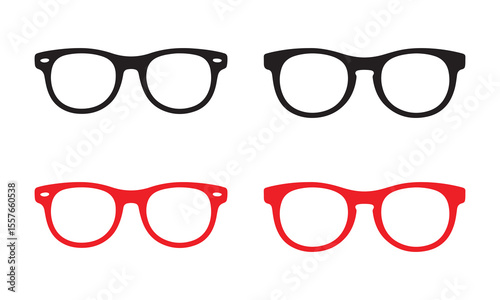 Stylish Glasses in Black and Red