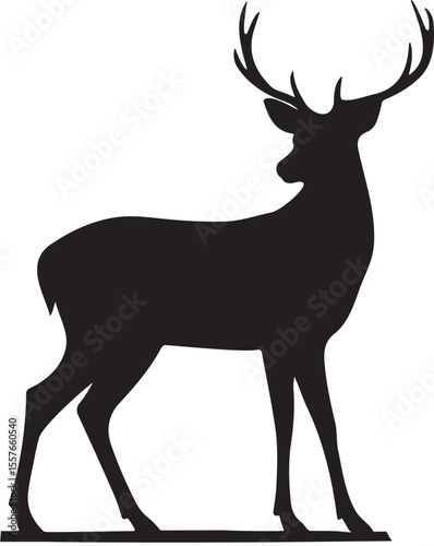 Elegant deer silhouette in a natural forest setting