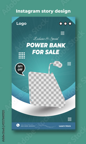 Exclusive and special power bank for sale social media post and instagram story design template