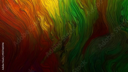 Colorful abstract background with flowing red, yellow, green, and black lines for Happy Juneteenth celebrating African American freedom and culture