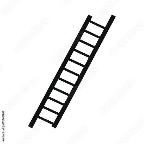 Simple Black and White Ladder Icon,  Clean, Minimalist Graphic Design,  Representing Progress,  Growth, and Achievement, Perfect for Business,  Website, or App Interface Design Elements.