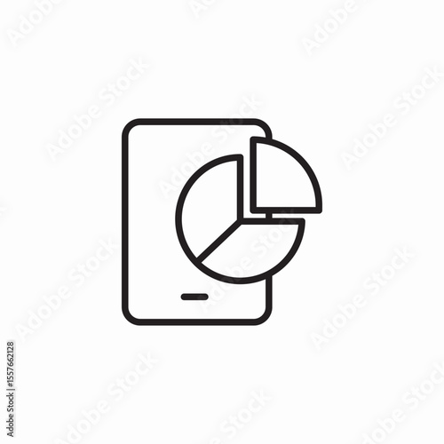 tablet pie chart icon sign vector