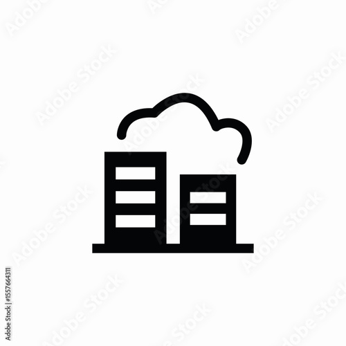 cloudy city icon sign vector