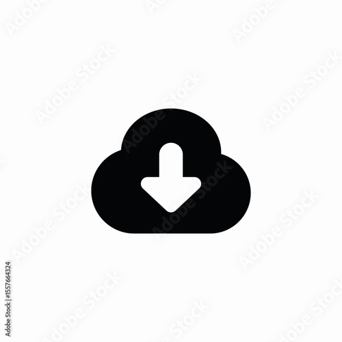 cloud system download icon sign vector