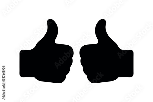 thumbs up and thumbs down , like, dislike icon vector, line art Design