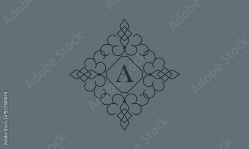 Classic ornament with letter A. Design elements for invitations, company branding, business, sign, heraldry, etc. Vector floral monogram.