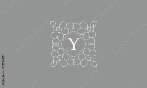 Wallpaper Mural Elegant logo template for restaurant, boutique, cafe, hotel jewelry, fashion with initial Y. Vector floral monogram. Torontodigital.ca