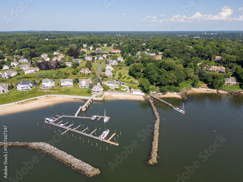 Glen Cove NY Waterfront Real Estate Sought After Beach Community Drone Photos Luxury Homes Coastal Living
