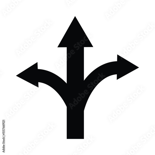arrow direction arrows, Three Ways Different Direction Road Sign