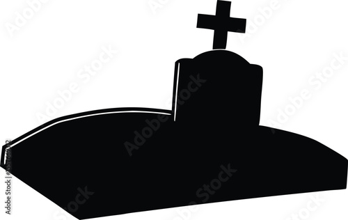 illustration of a cross in a cemetery