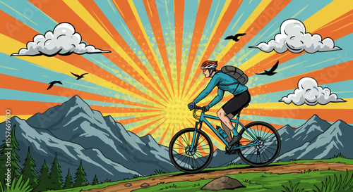 Mountain Biking Adventure Sunrise Ride in Majestic Mountains