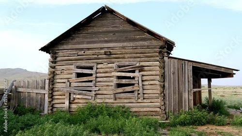 Summer. Day. Old abandoned wooden house