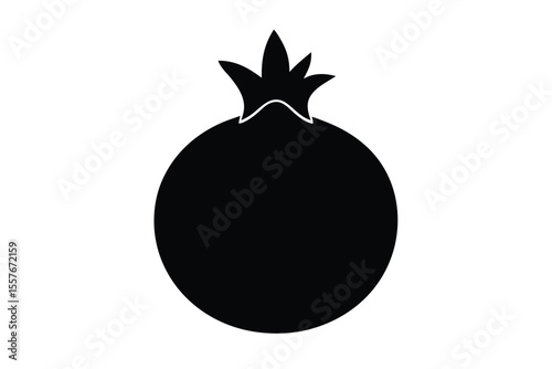 pomegranate fruit silhouette vector illustration