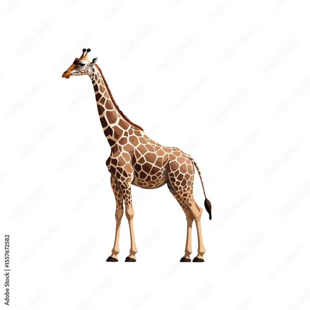 Naklejka premium giraffe illustration on white background