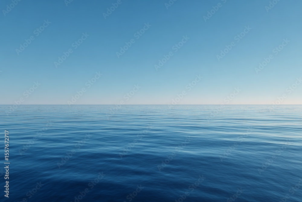 Obraz premium Vast Ocean Horizon Under a Clear Blue Sky