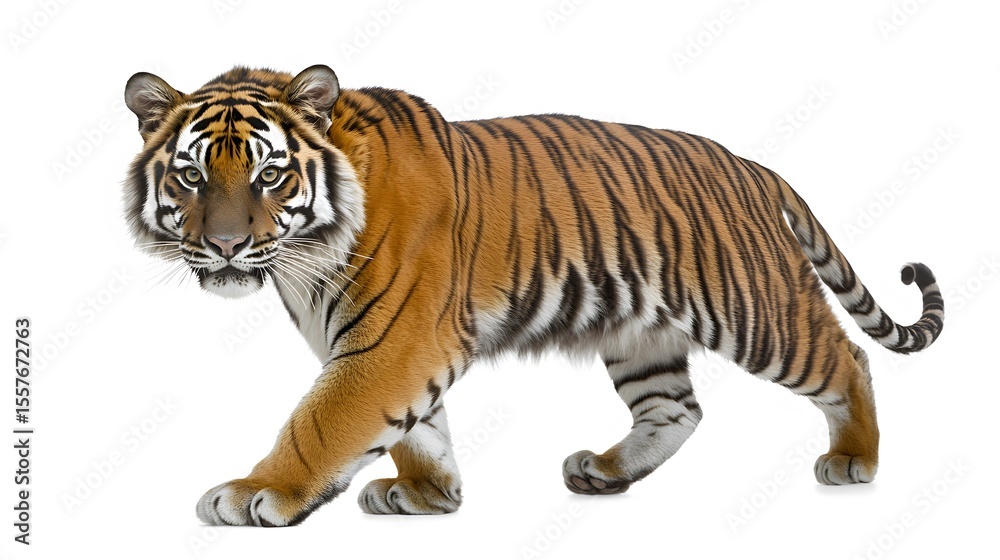 Obraz premium Striking Bengal Tiger Walking, Wildlife Animal Portrait