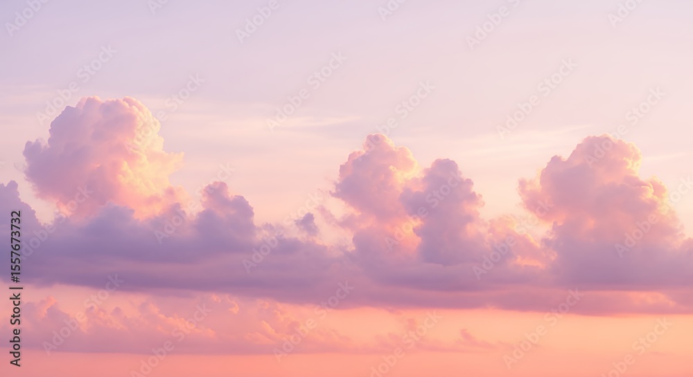 Naklejka premium Pink and Purple Clouds at Sunset Sky Landscape