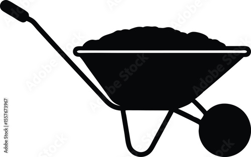 wheelbarrow isolated on white background