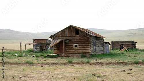 Summer. Day. Old abandoned wooden house