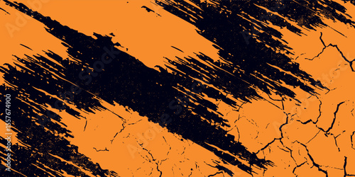 black orange brush pattern wrap car sticker abstract banner sporty lines.