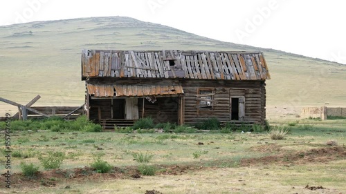 Summer. Day. Old abandoned wooden house